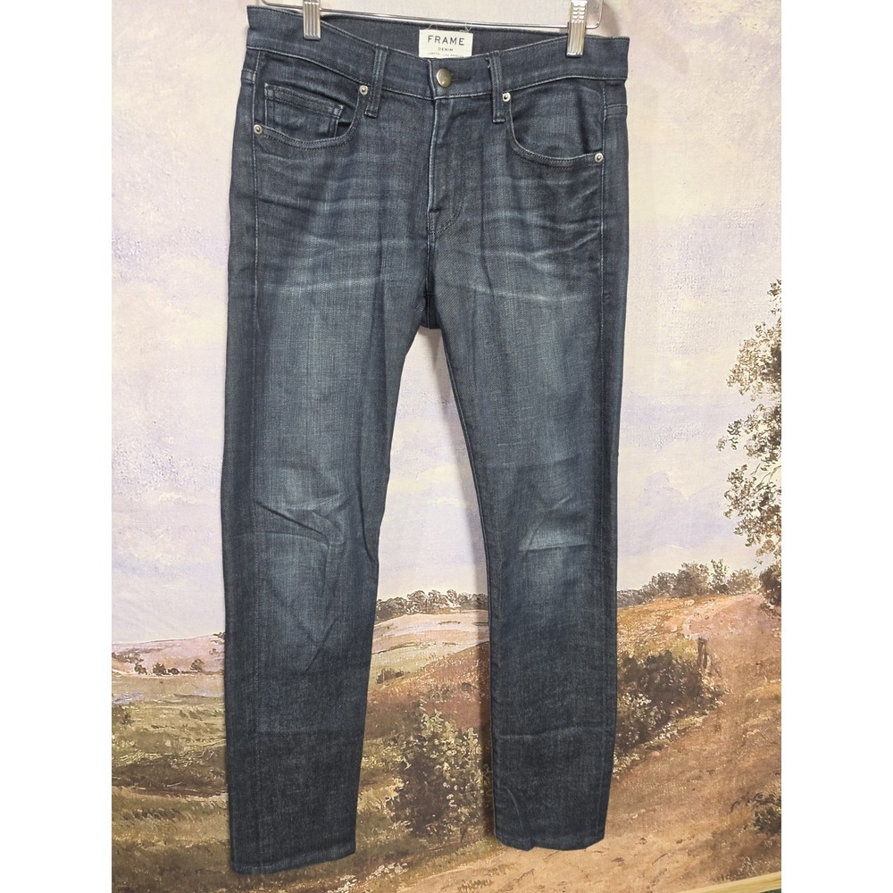 FRAME Denim L'Homme Slim Fit Jeans In Dark Indigo Wash Size 29 x 32